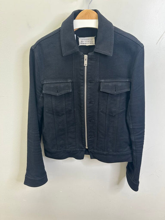Preowned Maison Margiela Black Denim Zip Jacket Sz.50