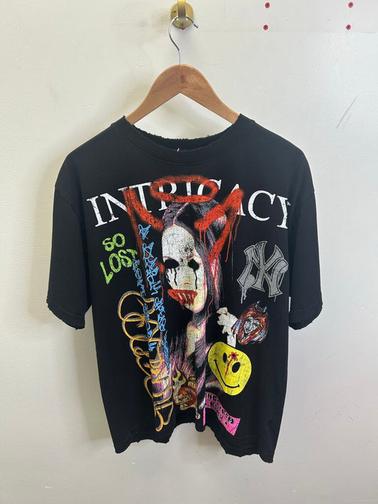 New Lost Black Graffiti Lady Tee size M