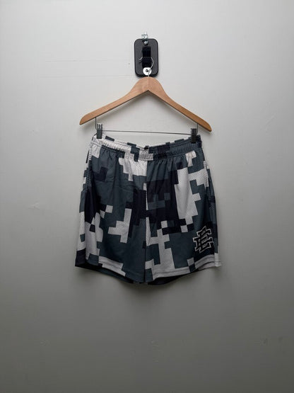 New Eric Emanuel EE Grey Digital Camp Shorts size L
