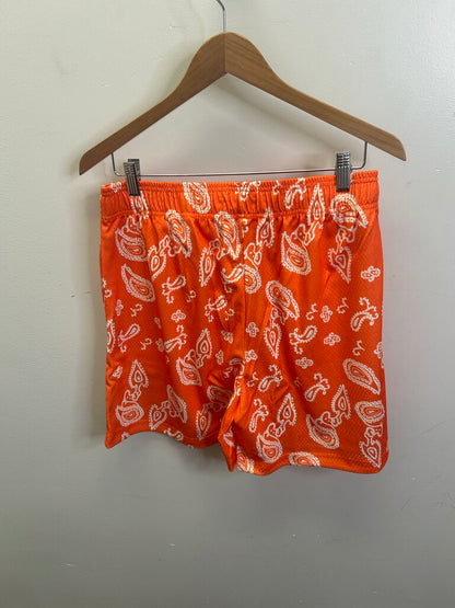 New Eric Emanuel EE Orange Paisley Shorts size L
