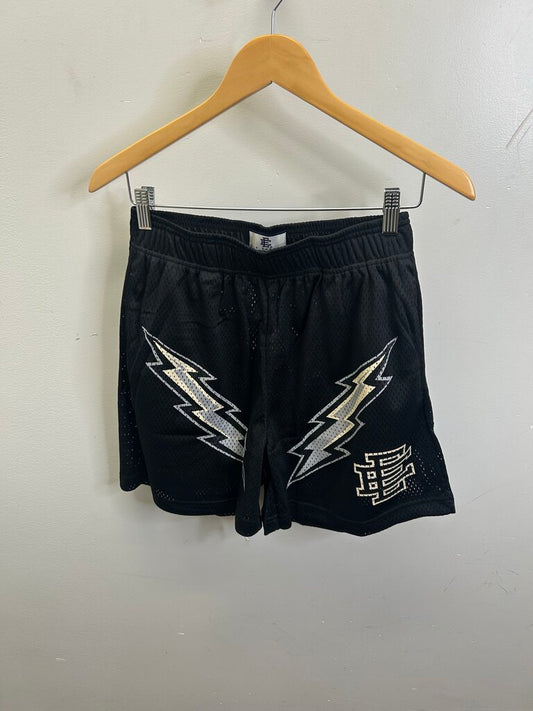 New EE Black Grey Bolt Shorts size L