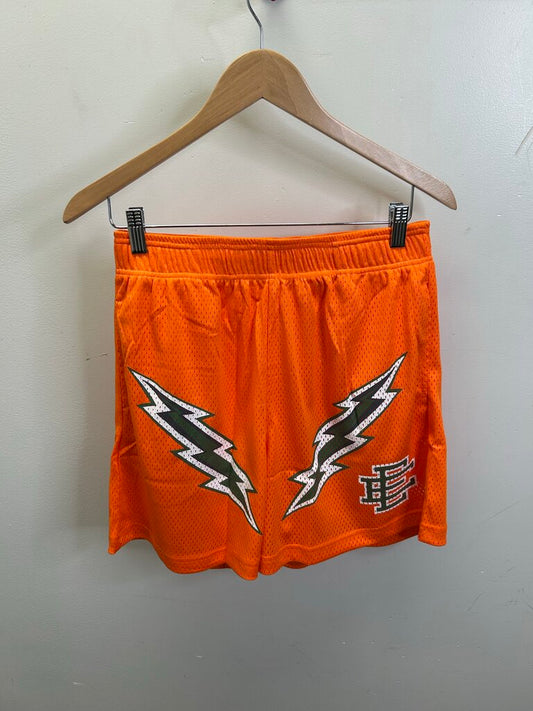 New EE Orange Olive Bolt Shorts size M