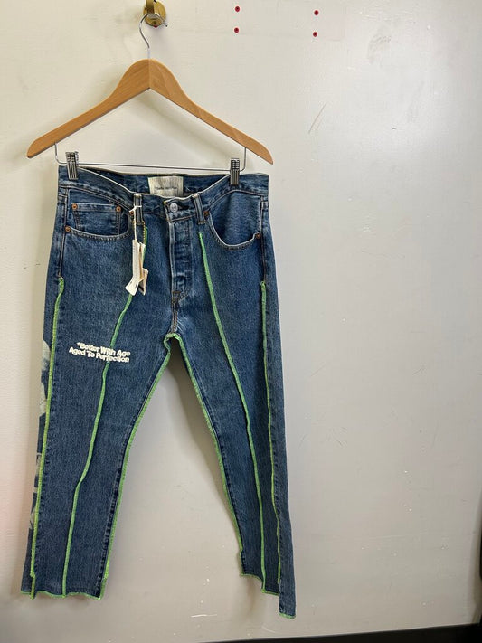 New Better With Age Lightwash Lime Green Jeans size 30