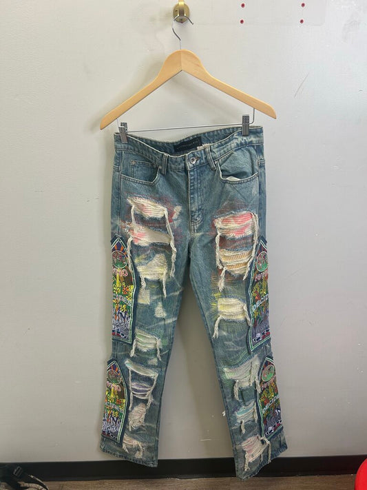 New WDW Lightwash Rainbow Denim Jeans size 30