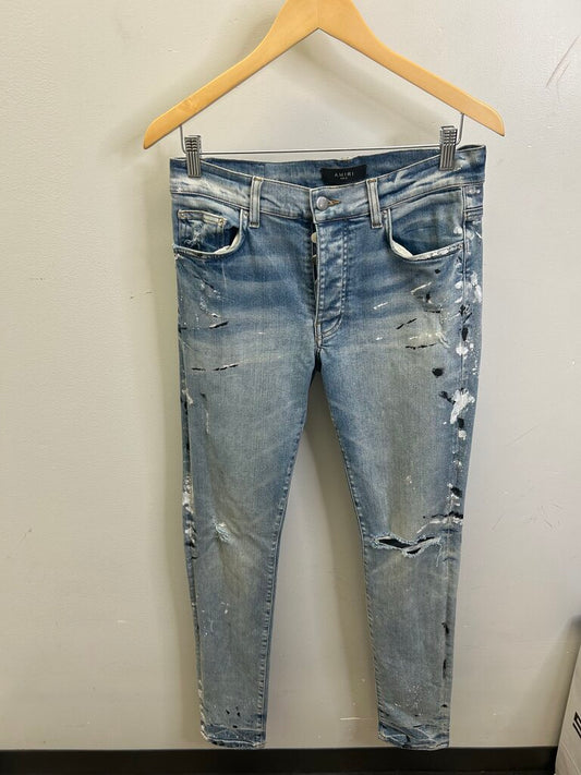 Preowned Amiri Lightwash Paint Splatter Denim sz.31