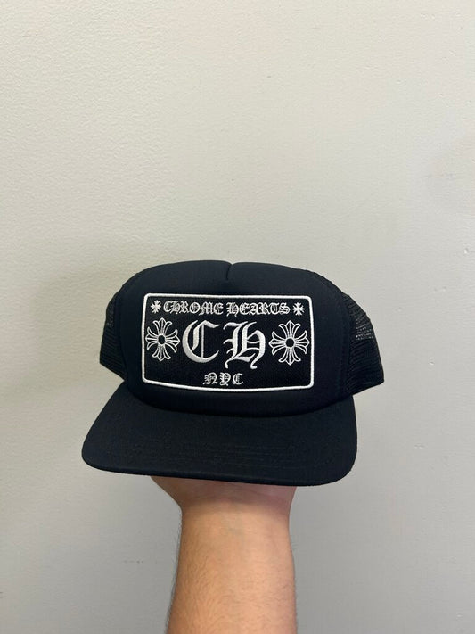 New Chrome Hearts NYC CH Black Trucker