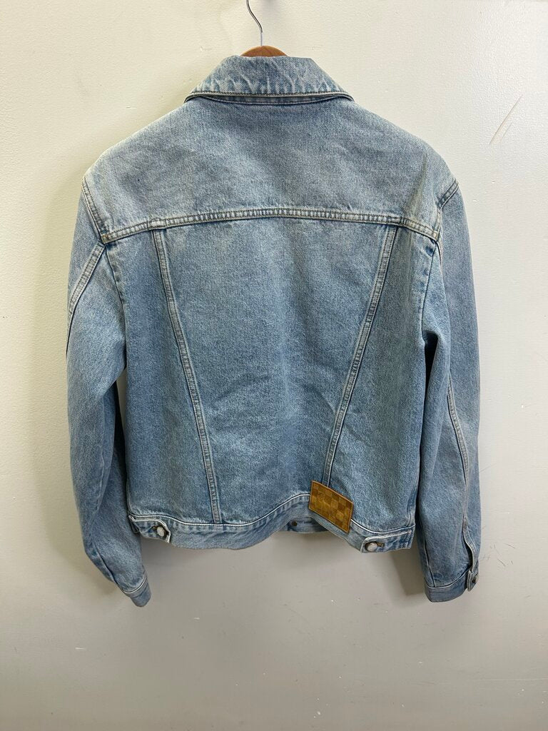 Preowned Louis Vuitton Denim Vintage Embroidered Monogram Jacket sz.48(M-L)