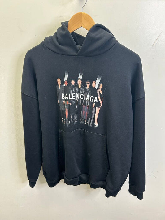 Preowned Balenciaga Family Logo Black Sz.XS