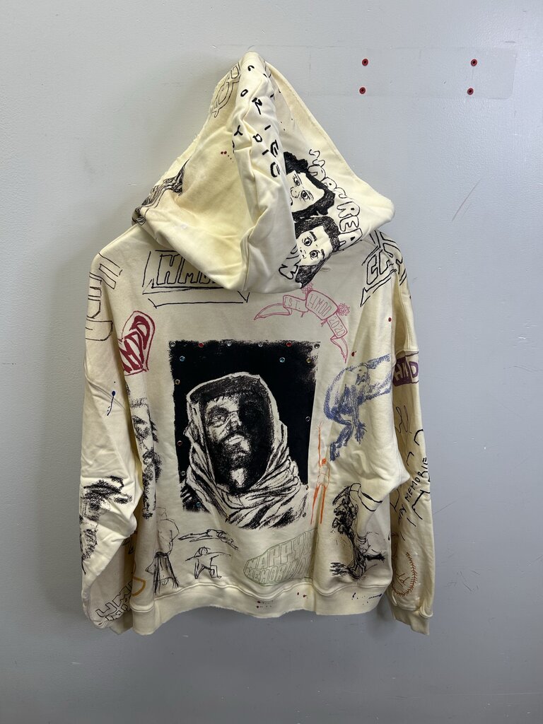 New HMDD Graffiti Cream Hoodie Size Large
