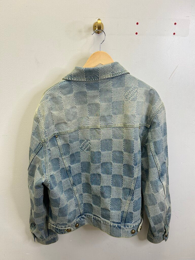 Preowned Louis Vuitton Damier Pharrell Lightwash Denim Jacket sz.54 2025