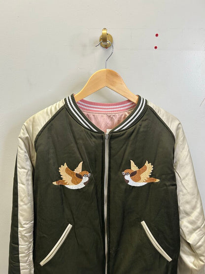 Preowned Human Made Green Pink Bomber Jacket Sz.Medium