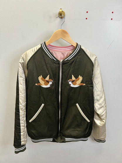 Preowned Human Made Green Pink Bomber Jacket Sz.Medium
