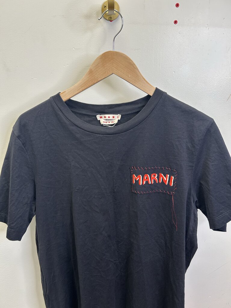 Preowned Marni Tee Black red Stitch Sz.52