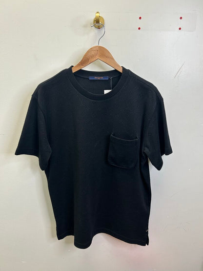 Preowned Louis Vuitton Black Monogram Pocket Tee Size Medium