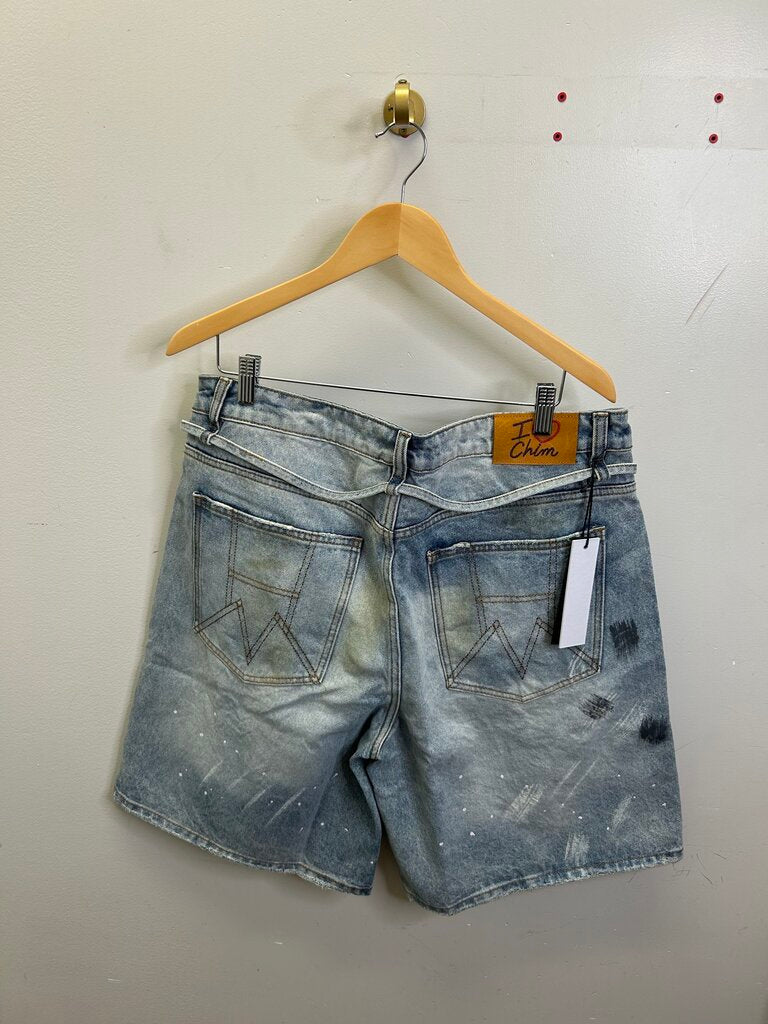 New HMDD Lightwash Ace Jorts Size Small