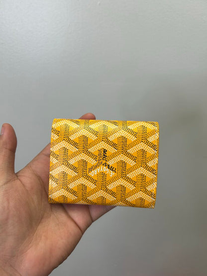 New Goyard Yellow Wallet Bifold Trim Pouch