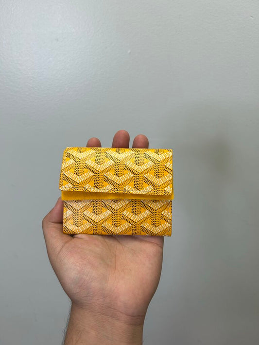 New Goyard Yellow Wallet Bifold Trim Pouch