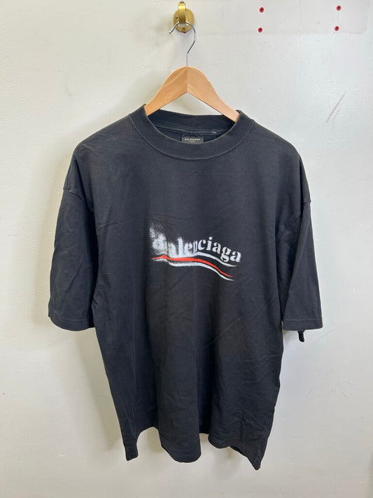 New Balenciaga Presidential Graffiti Black Tee size XL