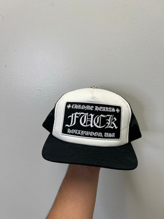 Preowned Chrome Hearts Fuck Trucker hat