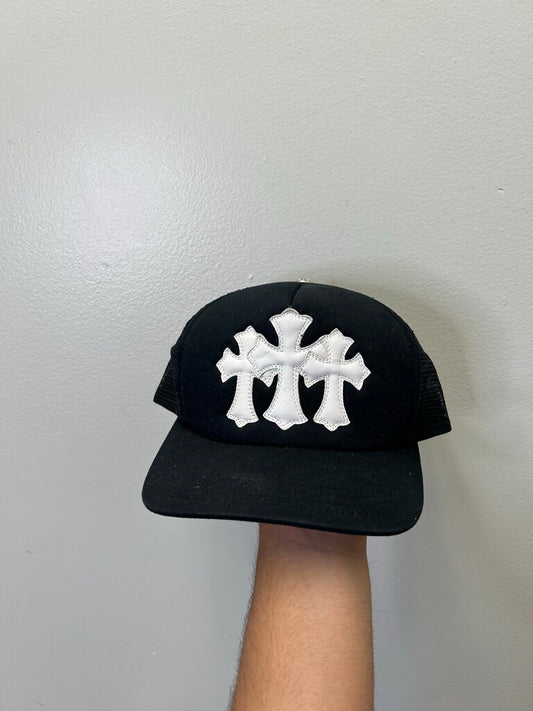 Preowned Chrome Hearts Black Cemetery Hat