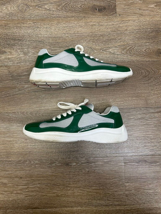 Preowned Prada Americas Cups Green Grey Size 7 (9M)