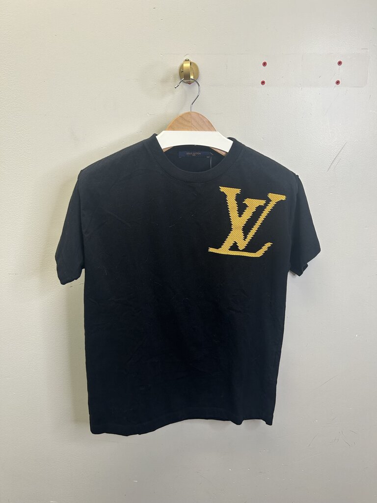 Preowned Louis Vuitton Black Yellow Tee size XS