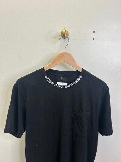 Preowned Chrome Heart Collar Logo Black Tee size L