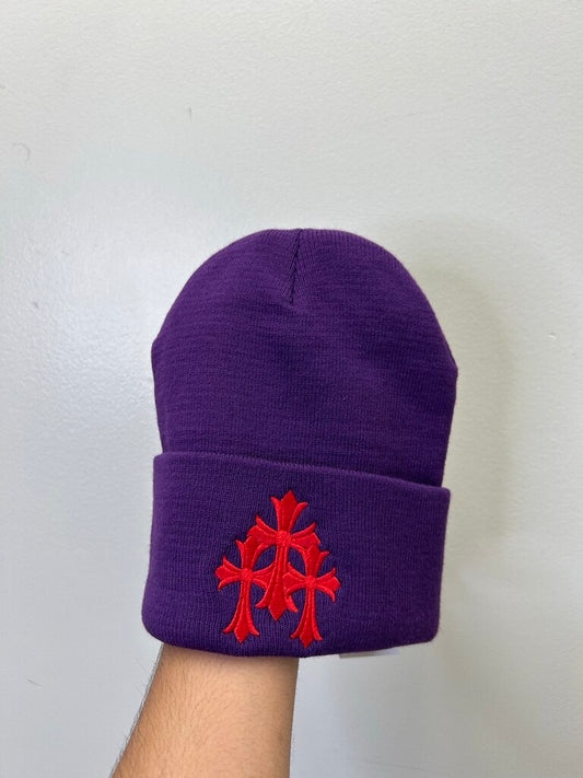 Preowned Chrome Hearts Purple Red Beanie