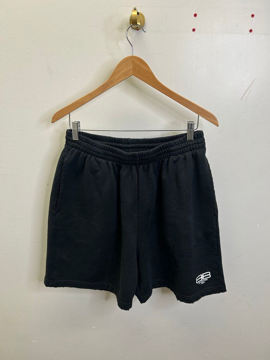 Preowned Balenciaga Black BB Shorts Size XS
