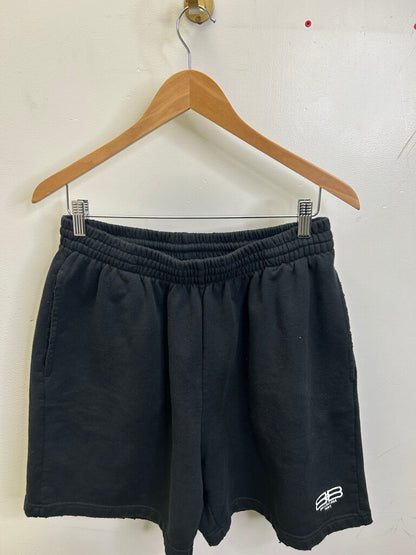 Preowned Balenciaga Black BB Shorts Size XS