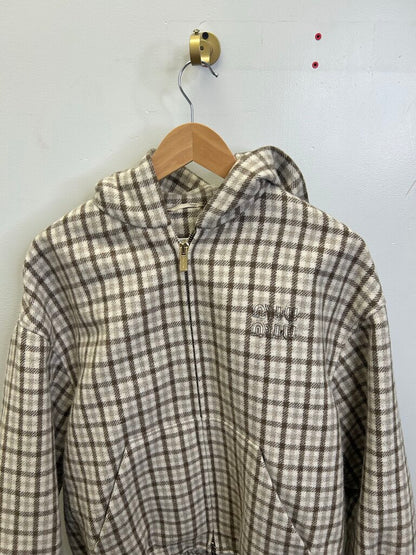 Preowned Miu Miu Brown Plaid Jacket size S/M