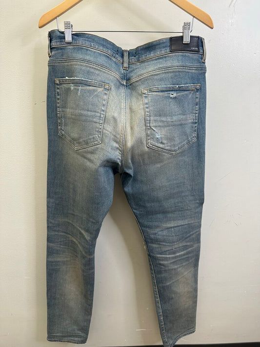 Preowned Amiri Lightwash Blue Distressed Denim Size 36