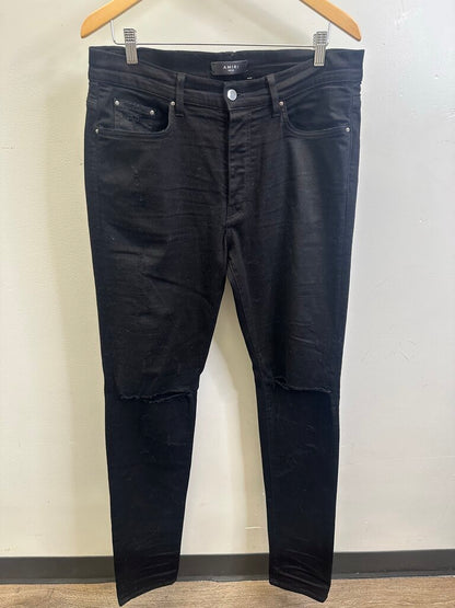 Preowned Amiri Black Distressed Denim Size 36