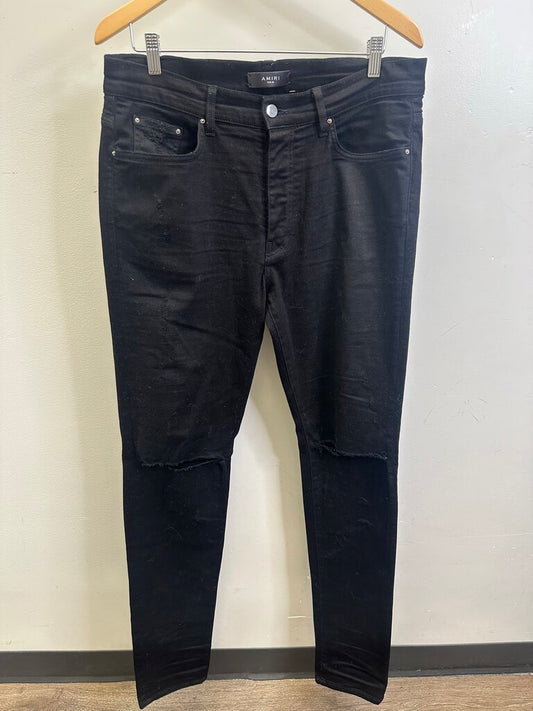 Preowned Amiri Black Distressed Denim Size 36
