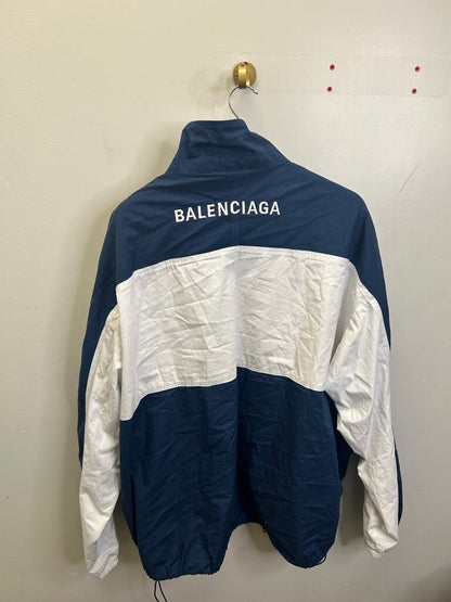 Preowned Balenciaga Blue Track Jacket Size 50