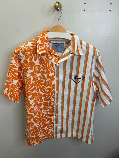 Preowned Prada Double Match Orange White Size Large