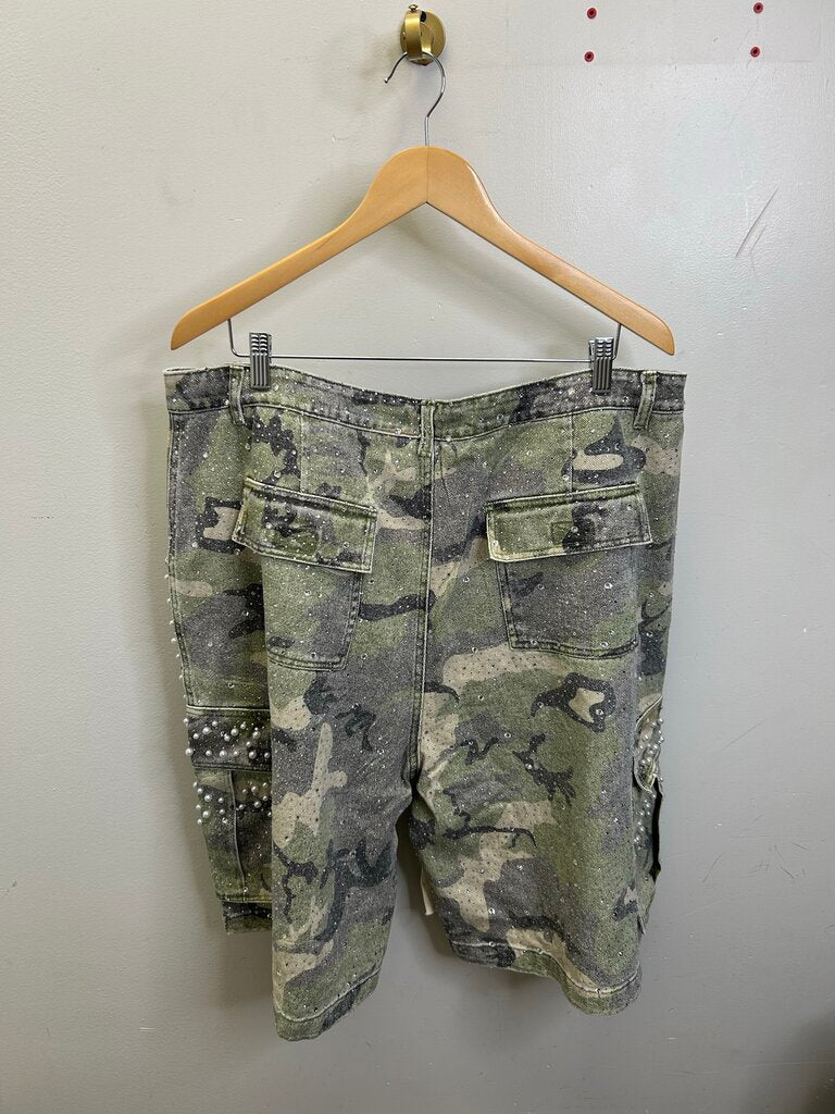 New Vale Camo Stud Storts Sz.30