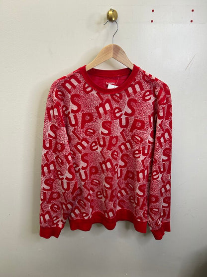Preowned Supreme Red Letter Crewneck Size Medium