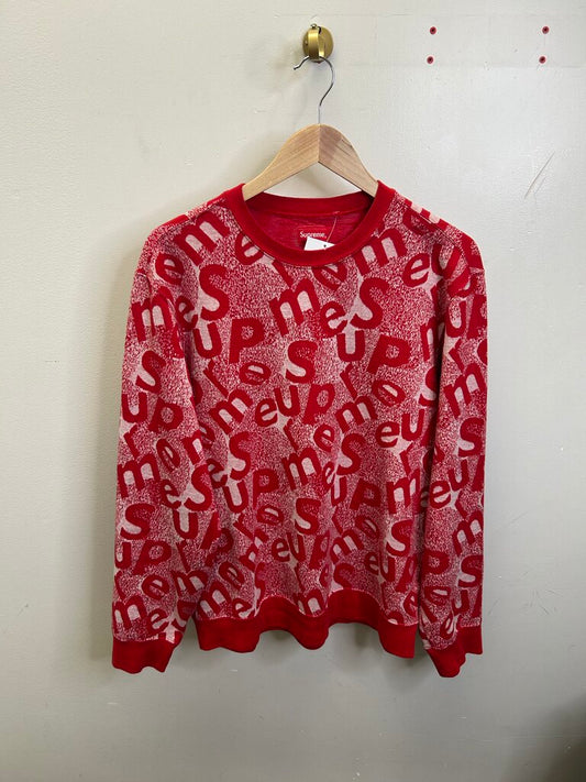 Preowned Supreme Red Letter Crewneck Size Medium