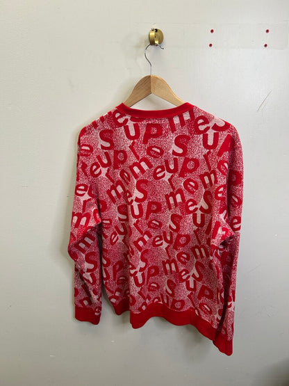Preowned Supreme Red Letter Crewneck Size Medium