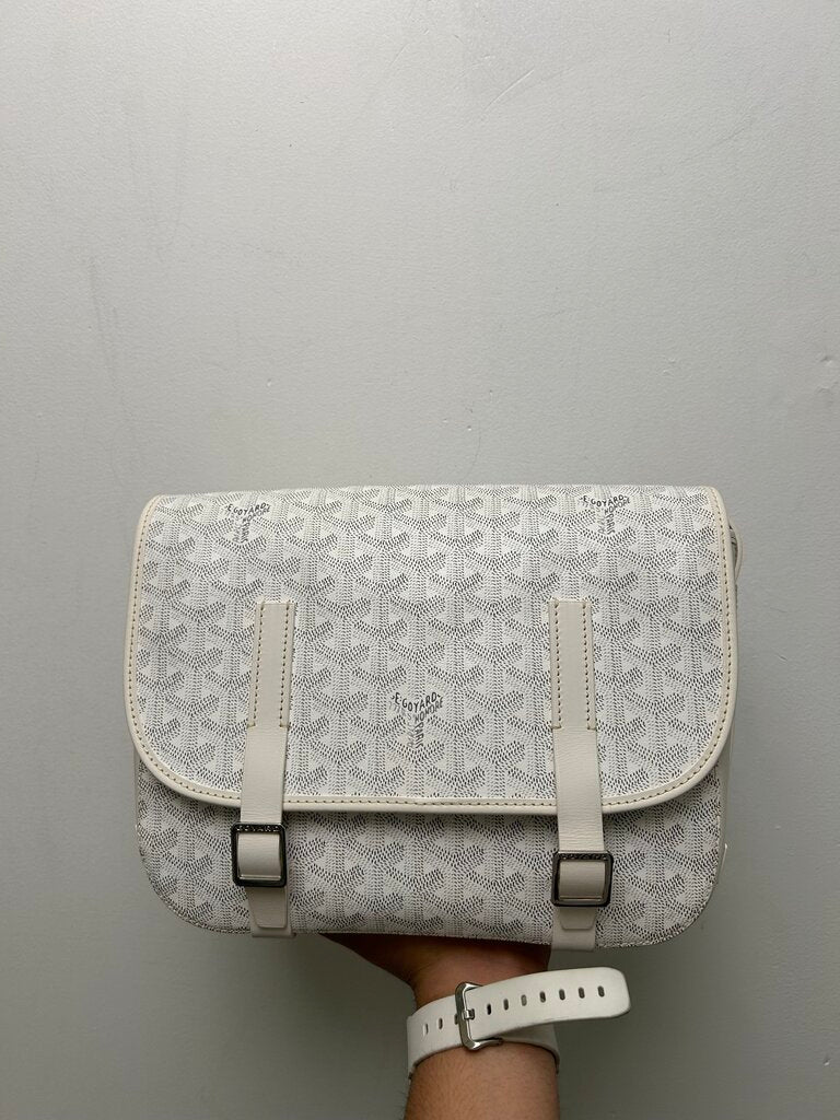 New Goyard Double Strap Belvedere White