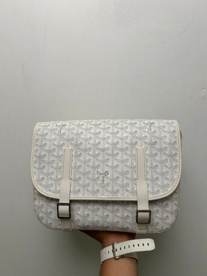 New Goyard Double Strap Belvedere White
