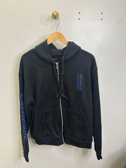 New Chrome Hearts Blue Vertical Logo Black Zip sz.M