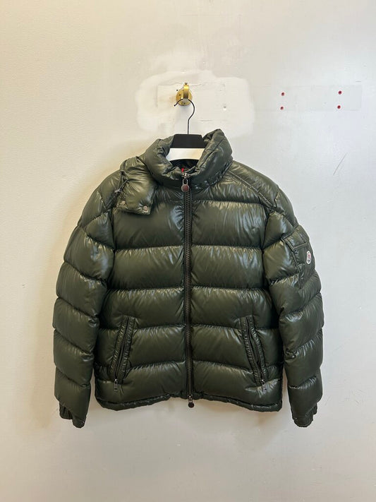 Preowned Moncler Maya Olive Hooded Puffer size 3