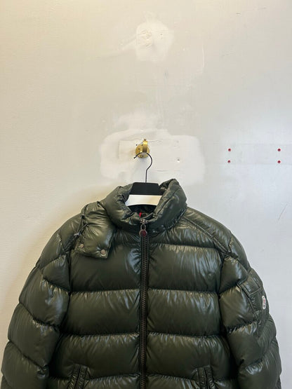 Preowned Moncler Maya Olive Hooded Puffer size 3