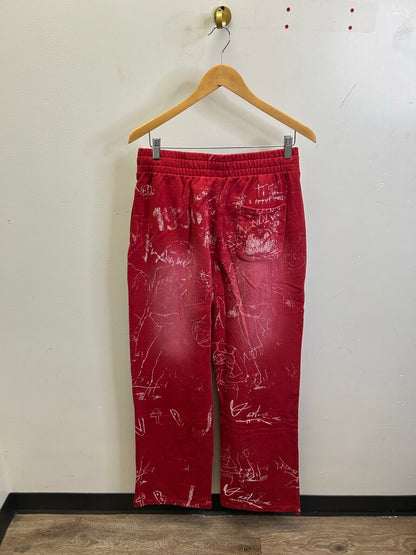 New Vertabrae Red Paint Splatter Sweatpants size M