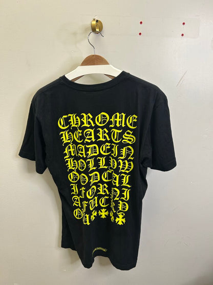 Preowned chrome Hearts Black Neon Horseshoe Logo Tee Size Large