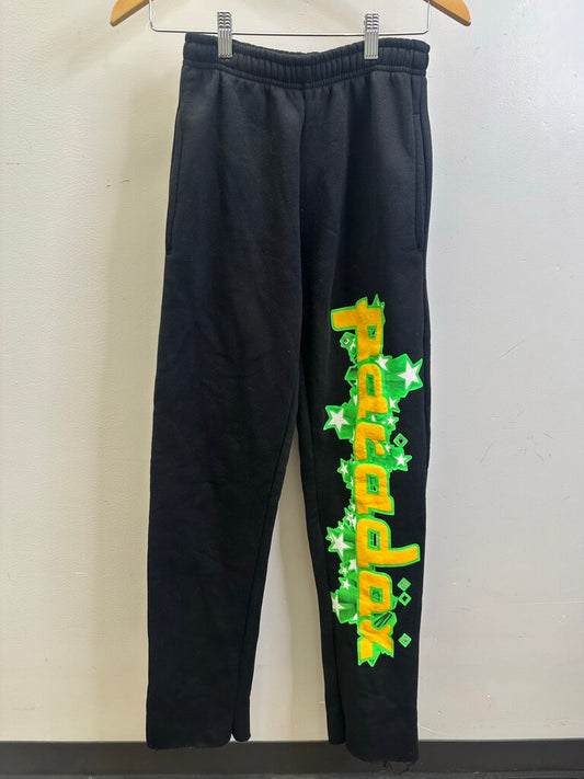 Preowned Paradox Black Green Sweatpants Size Small