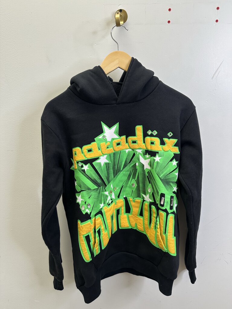 Preowned Paradox Black Green Hoodie Size Small