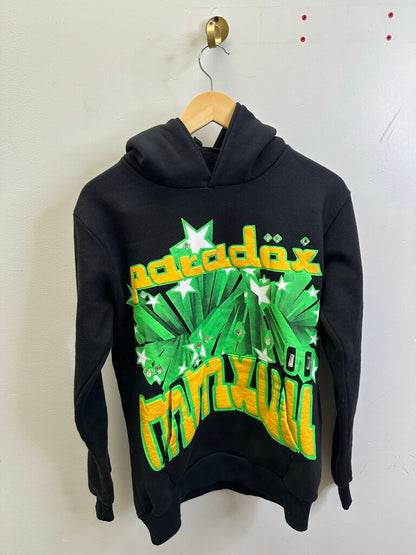 Preowned Paradox Black Green Hoodie Size Small